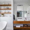 Natural Wood Accents: A Minimalist Bathroom Design and Color Scheme