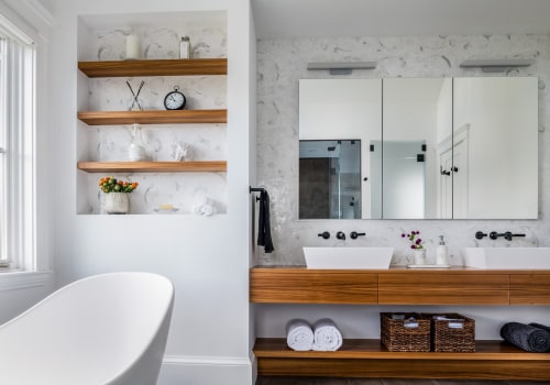 Natural Wood Accents: A Minimalist Bathroom Design and Color Scheme